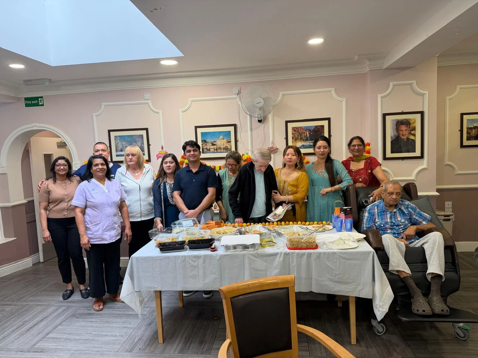 Joyful gatherings of residents, staff and visitors
